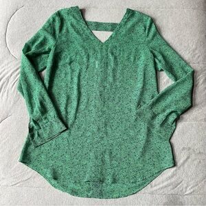 CAbi‎ Green Patterned V-Neck Blouse